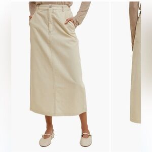 Women’s Cream Long Straight Skirt